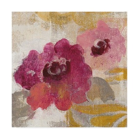 Trademark Fine Art Silvia Vassileva 'Elegant Fresco Floral Gold Flower Ii' Canvas Art, 35x35 WAP06948-C3535GG